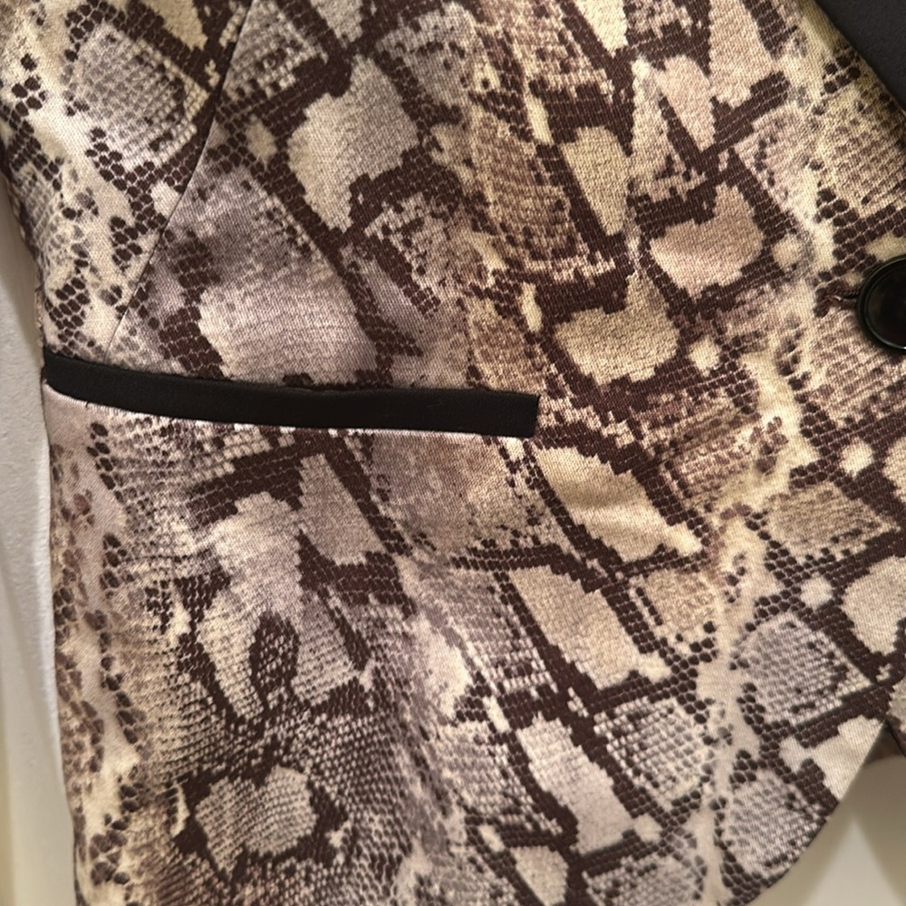 ZARA One Button Snakeskin Print Blazer Sz Small (fits more like XS) - Picture 4 of 5